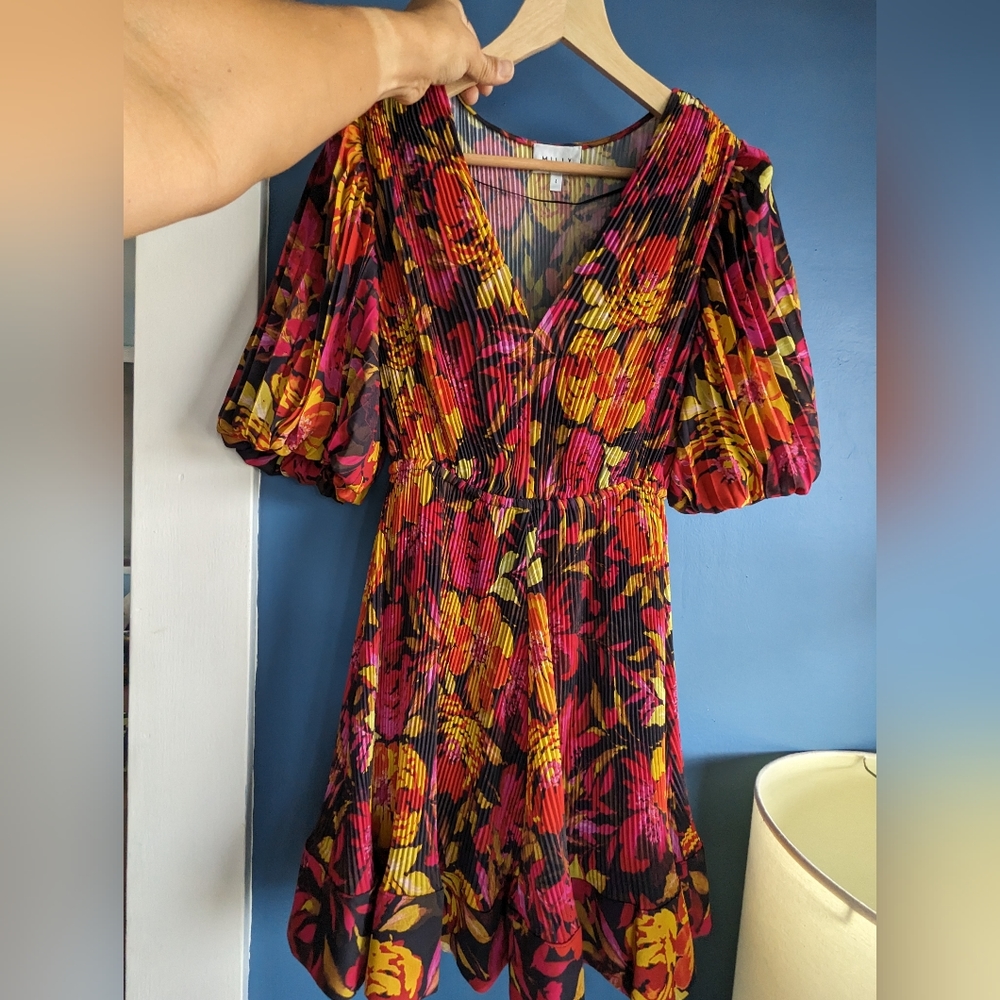 Milly Elle Pleated Print Dress size 4